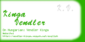 kinga vendler business card